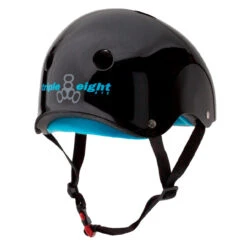 Triple Eight THE Certified Sweatsaver Rollerskating Helmet - Black Glossy -Figure Skating Equipment Shop 031001f0f403 79611.1637234962