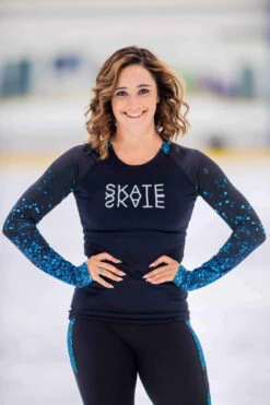 Elite Xpression - Black Shirt With Sublimated Sleeves - Blue Sparkle -Figure Skating Equipment Shop 0SY1vfW 13765 13562 32261.1570398125