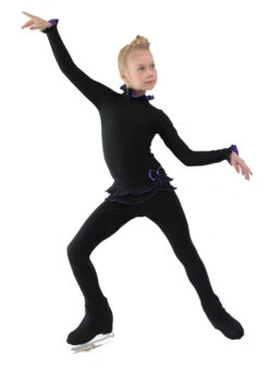 IceDress Figure Skating Outfit - Thermal - Minx (Black With Purple)