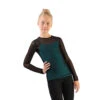 IceDress - Figure Skating Two-Layer Top : Mesh Long Sleeve With Cami Top (Black And Turquoise) -Figure Skating Equipment Shop 1.1672309907 17514.1672314358