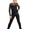 IceDress Ice - Figure Skating Two-Layer Top : Mesh Long Sleeve With Cami Top (Black And Dark Blue) -Figure Skating Equipment Shop 1.1672310178 31965.1672314404