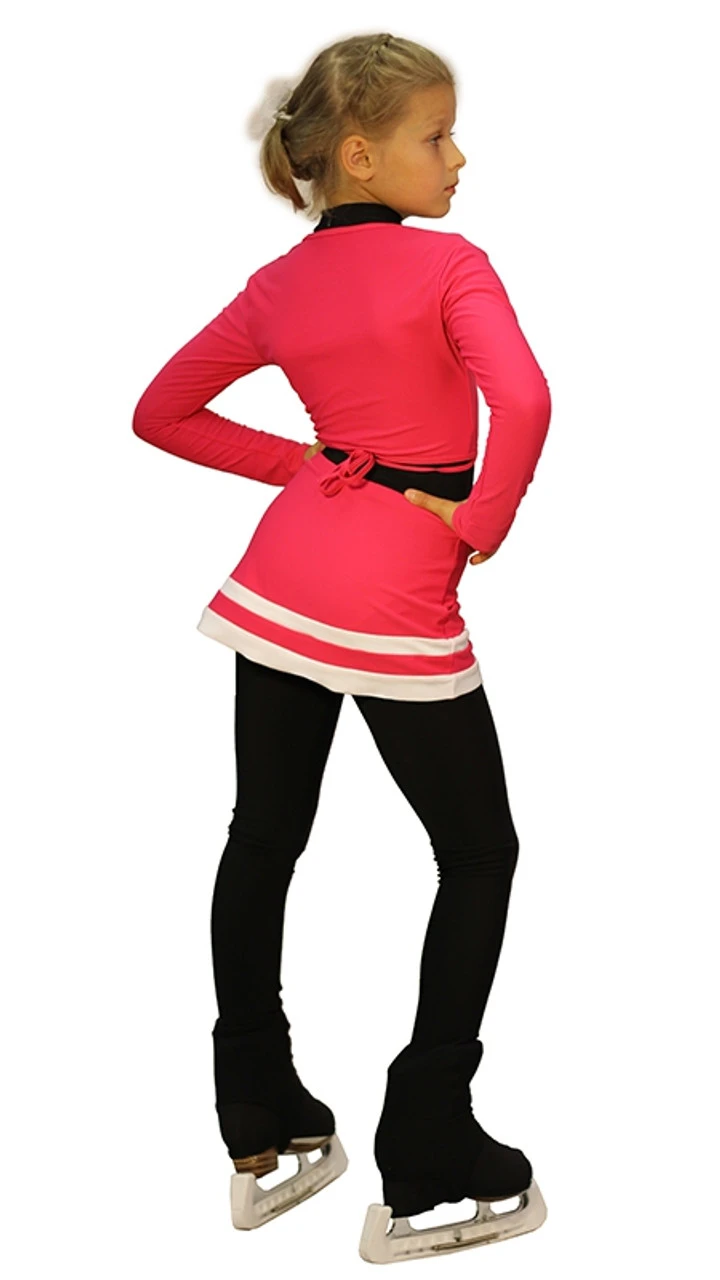 IceDress - Figure Skating Skirts -Line (Raspberry And White) 5 IceDress - Figure Skating Skirts -Line (Raspberry And White) - Image 3
