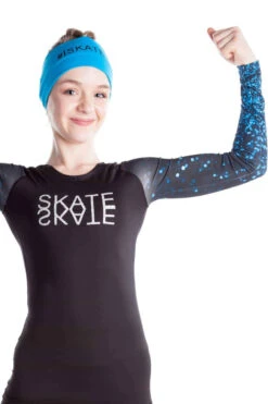 Elite Xpression - Black Shirt With Sublimated Sleeves - Blue Sparkle -Figure Skating Equipment Shop 11 C121 SPKBLU 2 13223 69290 07146.1570398125