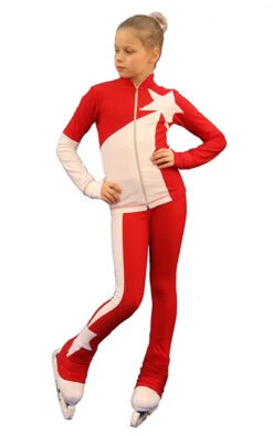 IceDress Figure Skating Outfit - Thermal - Space (Red With White)