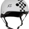 S1 Lifer Helmet - White Gloss W/ Checkers -Figure Skating Equipment Shop 12925 61318 43940.1648209133