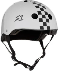 S1 Lifer Helmet - White Gloss W/ Checkers