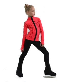 IceDress Figure Skating Pants - Thermal - Kant (Hot Coral With Black) -Figure Skating Equipment Shop 1 04185 72779.1582464223