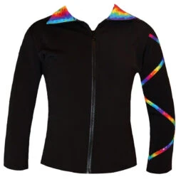 Criss Cross Poly/Spandex Spectrum Gold Ice Skating Jacket XJ721