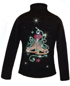 Ice Skating Jacket With "Skate With Heart" Rhinestones Design