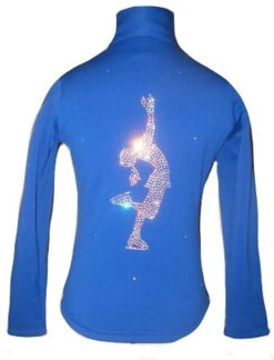 Blue Figure Skating Jacket With "Layback" Applique