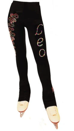 Neon Swirls Ice Skating Pants Personalized With Name (Final Sale)
