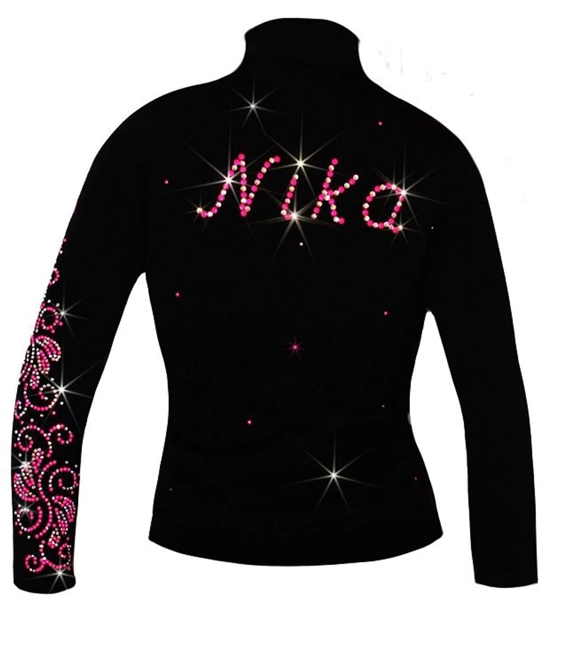Personalized Ice Skating Jacket With Pink "Neon Swirls" Applique (Final Sale)
