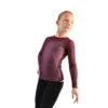 IceDress - Figure Skating Two-Layer Top : Mesh Long Sleeve With Cami Top (Burgundy And White) -Figure Skating Equipment Shop 2.1672309825 41158.1672314344