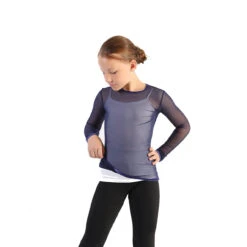 IceDress - Figure Skating Two-Layer Top : Mesh Long Sleeve With Cami Top (Blue And White) -Figure Skating Equipment Shop 2.1672309865 81588.1672314351