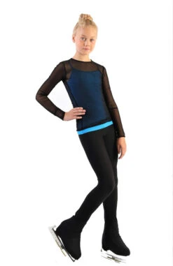 IceDress - Figure Skating Two-Layer Top : Mesh Long Sleeve With Cami Top (Black And Blue) -Figure Skating Equipment Shop 2.1672309951 36728.1672314365