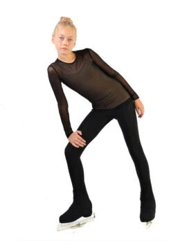 IceDress - Figure Skating Two-Layer Top : Mesh Long Sleeve With Cami Top (Black And Nude) -Figure Skating Equipment Shop 2.1672309999 93293.1672314372