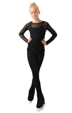 IceDress Ice - Figure Skating Two-Layer Top : Mesh Long Sleeve With Cami Top (Black And Black) -Figure Skating Equipment Shop 2.1672310092 26335.1672314388