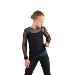 IceDress Ice - Figure Skating Two-Layer Top : Mesh Long Sleeve With Cami Top (Black And Dark Blue) -Figure Skating Equipment Shop 2.1672310180 79924.1672314404