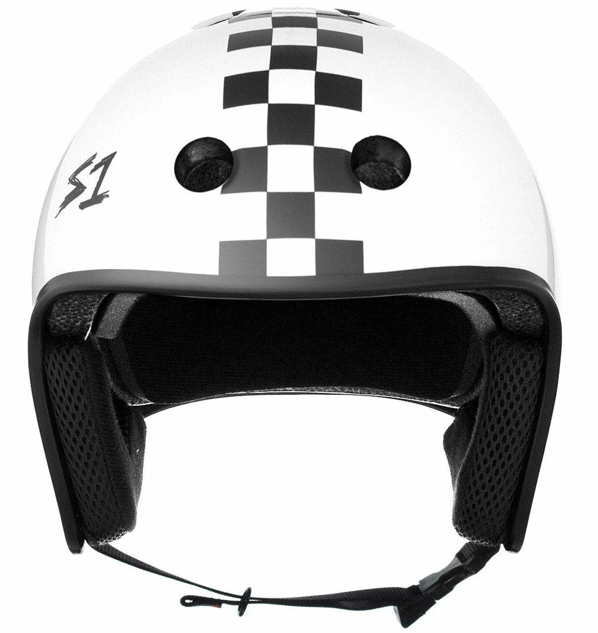 S1 Retro Lifer Helmet - White Gloss W/ Checkers 4 S1 Retro Lifer Helmet - White Gloss W/ Checkers - Image 2