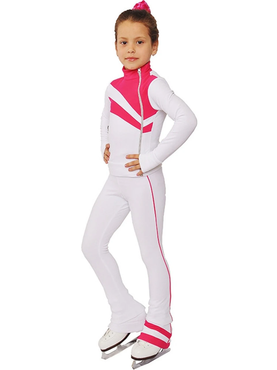 IceDress Figure Skating Thermal Jacket - Rays (White And Raspberry) 3 IceDress Figure Skating Thermal Jacket - Rays (White And Raspberry)
