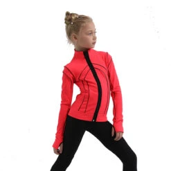 IceDress Figure Skating Pants - Thermal - Kant (Hot Coral With Black) -Figure Skating Equipment Shop 2 75703 02693 49565.1582513416