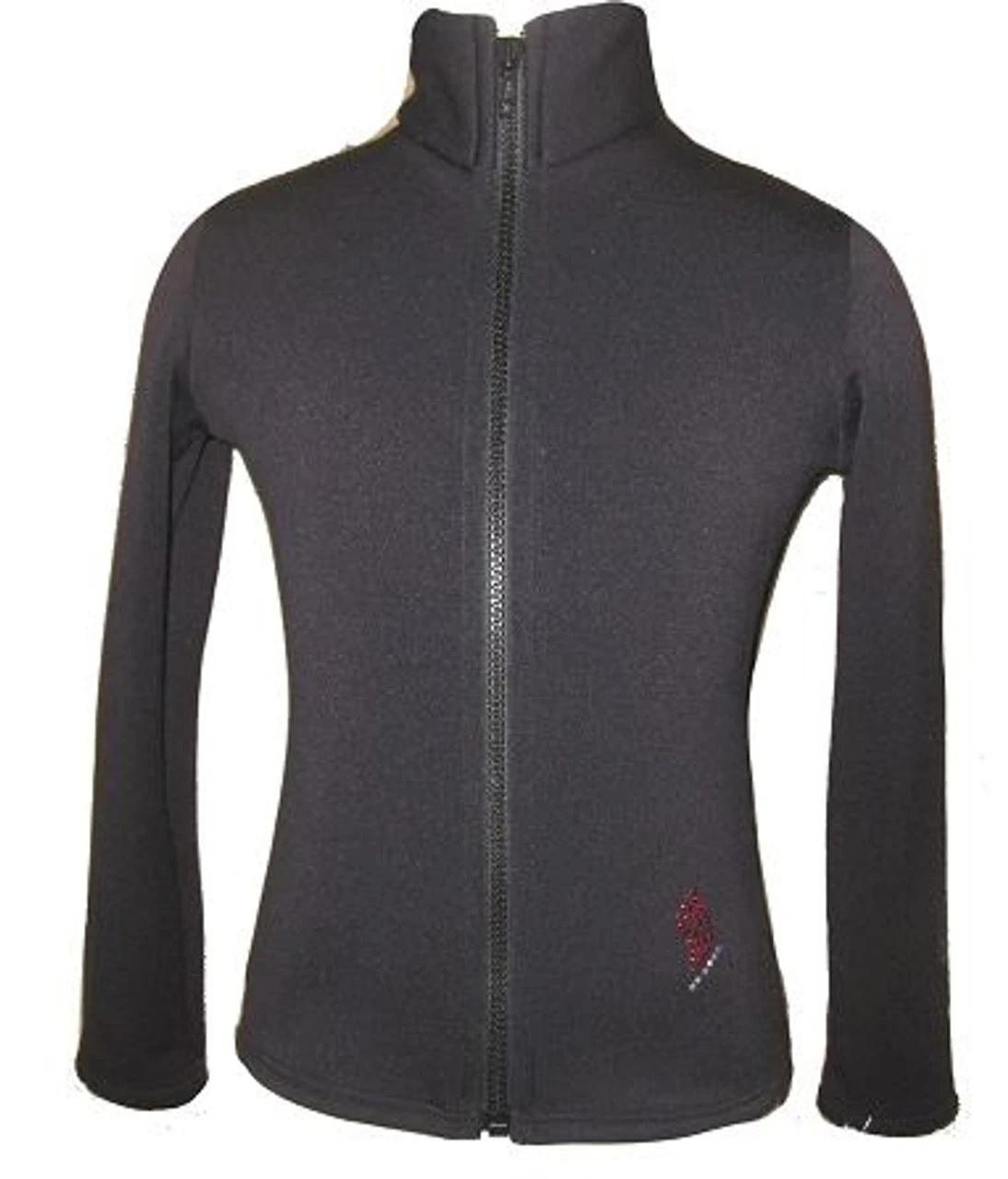 Black Ice Skating Jacket With Orange "Pair Of Skates" Rhinestones Design 4 Black Ice Skating Jacket With Orange "Pair Of Skates" Rhinestones Design - Image 2