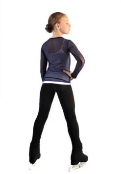 IceDress - Figure Skating Two-Layer Top : Mesh Long Sleeve With Cami Top (Blue And White) -Figure Skating Equipment Shop 3.1672309867 52444.1672314351