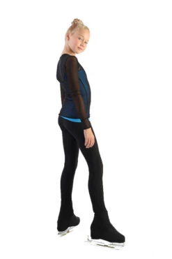 IceDress - Figure Skating Two-Layer Top : Mesh Long Sleeve With Cami Top (Black And Blue) -Figure Skating Equipment Shop 3.1672309953 36638.1672314365