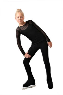 IceDress Ice - Figure Skating Two-Layer Top : Mesh Long Sleeve With Cami Top (Black And Black) -Figure Skating Equipment Shop 3.1672310094 21458.1672314388
