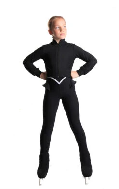 Icedress - Thermal Figure Skating Outfit "Trio" - Cropped Jacket/ Top/ High-Waisted Legging (Black And White) -Figure Skating Equipment Shop 3.1672313169 09775.1672314738