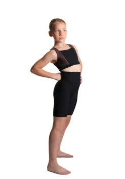 Icedress - Crop-Top And Biker Shorts With Criss Cross Lace Design (Black And Cocoa) -Figure Skating Equipment Shop 3.1672314036 88005.1672314866