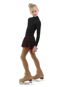 IceDress - Figure Skating Skirts - Harmony (Black With Hot Coral ) -Figure Skating Equipment Shop 31363cf61775 45936 61702 93159.1582517174