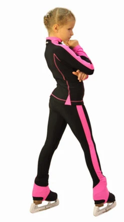 IceDress Figure Skating Thermal Jacket -Bracket (Black With Pink Line)