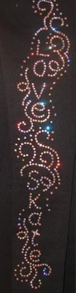 Ice Skating Pants With "Love & Skate Ornament " Rhinestone Design -Figure Skating Equipment Shop 3 40022.1667940480