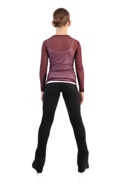 IceDress - Figure Skating Two-Layer Top : Mesh Long Sleeve With Cami Top (Burgundy And White) -Figure Skating Equipment Shop 4.1672309829 30716.1672314344