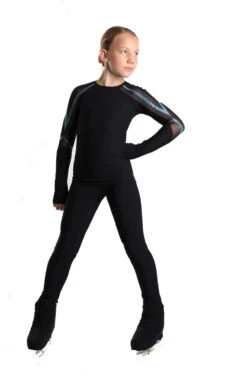 IceDress - Figure Skating Longsleeve Top -Track (Black And Emerald) -Figure Skating Equipment Shop 4.1672310262 16811.1672314418