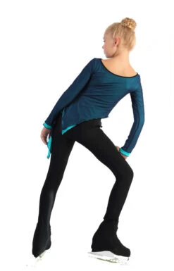 IceDress - Thermal Figure Skating Outfit "Gravity" - Mesh Top And Pants (Turquoise/Blue And Black) -Figure Skating Equipment Shop 4.1672311854 03419.1672314627