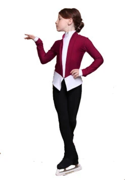IceDress Figure Skating Outfit - Thermal - Benefit (Marsala With White And Black) -Figure Skating Equipment Shop 42b7b687895e 57200.1600954805