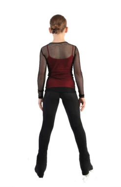 IceDress Ice - Figure Skating Two-Layer Top : Mesh Long Sleeve With Cami Top (Black And Red) -Figure Skating Equipment Shop 4 1.1672310130 05062.1672314395