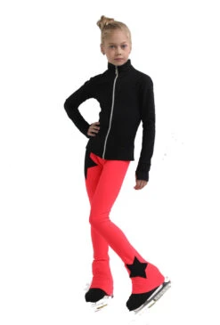 IceDress Figure Skating Pants - Thermal - Disco Dance (Black With Hot Coral) -Figure Skating Equipment Shop 4 37330 04793.1582492810