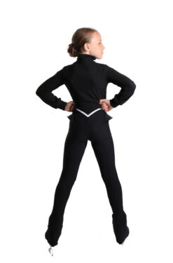 Icedress - Thermal Figure Skating Outfit "Trio" - Cropped Jacket/ Top/ High-Waisted Legging (Black And White) -Figure Skating Equipment Shop 5.1672313172 63410.1672314738