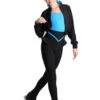 Icedress - Thermal Figure Skating Outfit "Trio" - Cropped Jacket/ Top/ High-Waisted Legging (Black And Blue) -Figure Skating Equipment Shop 5.1672313222 42197.1672314745