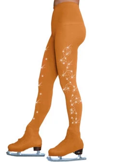 ChloeNoel Over The Boot Ice Skating Tights 3332 Medium Tan With 2 Swirls