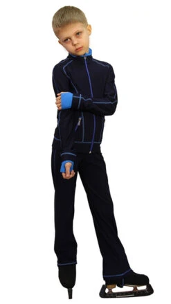 IceDress Figure Skating Thermal Jacket - Todes For Boys (25% OFF, Size AS, Dark Blue With Blue Line)