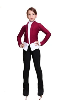 IceDress Figure Skating Outfit - Thermal - Benefit (Marsala With White And Black)