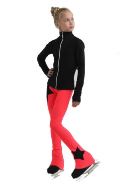 IceDress Figure Skating Pants - Thermal - Disco Dance (Black With Hot Coral) -Figure Skating Equipment Shop 5 43458 58299.1582492810