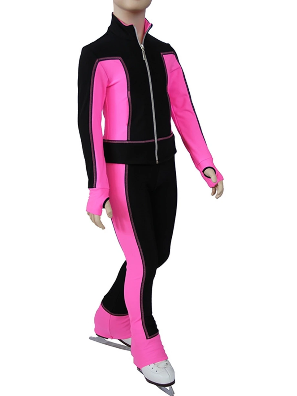 IceDress Figure Skating Thermal Jacket - Squares (Pink)