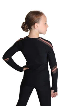 IceDress - Figure Skating Longsleeve Top - Track (Black And Caramel) -Figure Skating Equipment Shop 6.1672310302 42769.1672314425