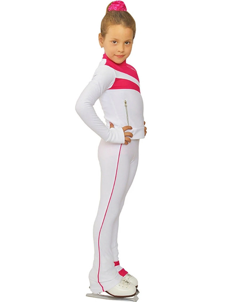 IceDress Figure Skating Thermal Jacket - Rays (White And Raspberry) 4 IceDress Figure Skating Thermal Jacket - Rays (White And Raspberry) - Image 2