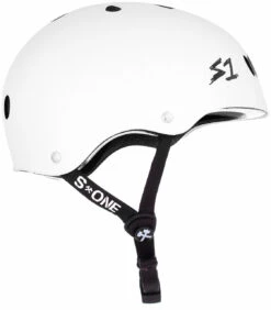 S1 Lifer Helmet - White Gloss W/ Black Stripes -Figure Skating Equipment Shop 677db484dc88 89819.1619552453